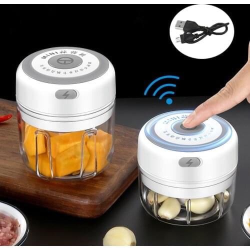 100/250ml Electric Garlic Masher Garlic Press Vegetable Chili Meat Garlic Chopper Press USB Masher Machine Kitchen Gadgets