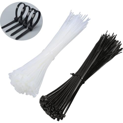 100PCS Nylon Cable Self-locking Plastic Cable Tie Set 3x80-5x400MRO and Industrial Supply Fasteners and Hardware Cables