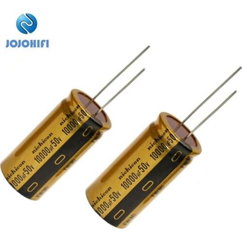2pcs 10000UF 50V 25x50mm Pitch 13mm FW Gold 50V/10000UF Audio Electrolytic Capacitor for AMP Amplifier Amplifiers Board