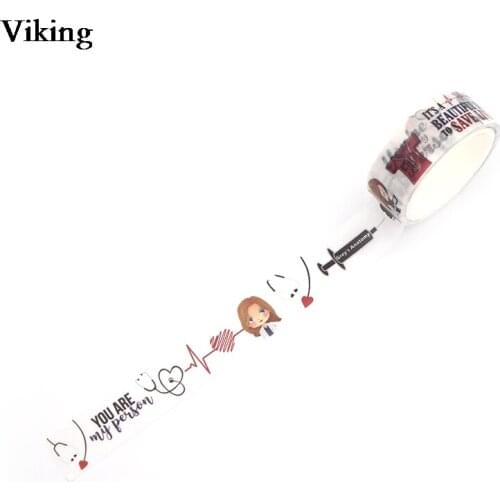 20pcs/set 15mmX5m Greys Anatomy Cute Washi Tape Diy Stationery Sticker Masking Tape Cartoon Adhesive Tape G0110