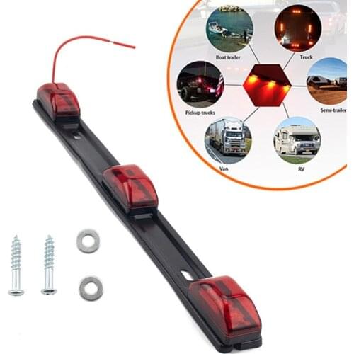 A70F 3-light Trailer Boat Vehicle Tail Light Bar Brake Light Bar Replacement Rear Brake Light Strip Bright LED Lamps
