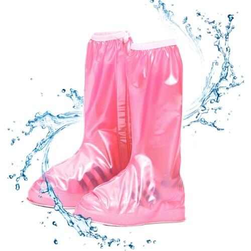 Children Rainwater Reusable Shoe Cover For Rain Non-Slip Zipper Waterproof Boots Covers Kids Student Overshoe Outdoors Washable