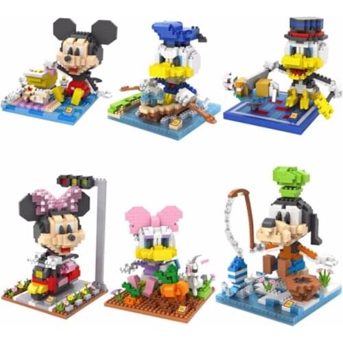 Disney nanobrick Minnie Mickey Mouse cartoon figures micro diamond blocks Daisy Donald Duck building brick Goofy McDuck toy