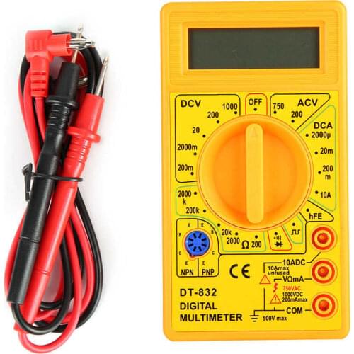 DT-832 Handheld Pocket Digital Multimeter AC/DC Voltage Current Resistance Tester with Buzzer Multimeter