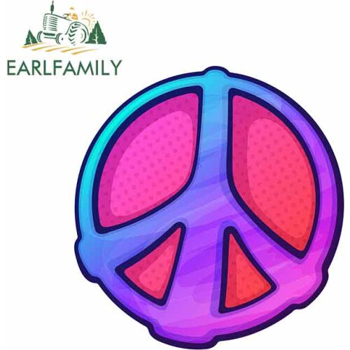 EARLFAMILY 13cm x 12.4cm for Peace Symbol Funny Car Stickers Bumper RV VAN Fine Decal JDM Vinyl Car Accessories Cartoon