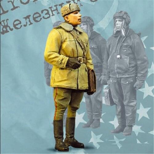 WWII Soviet Tank Officer Resin Figure 1/35 Scale Model Figure Resin Kit Colorless Self-Assembled Toy