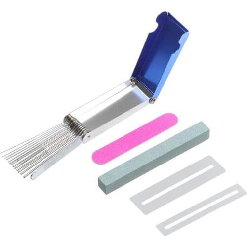 Guitar Nut Bridge Saddle Slotting Files DIY Tool Set Fingerboard Guards Protecors Grinding Sand Stone Saw Rods Slot Filing Set