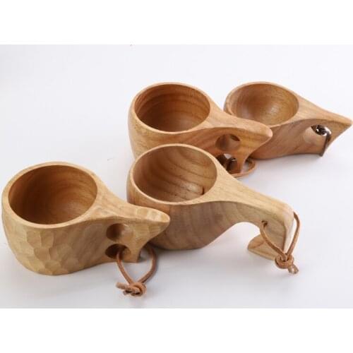 Hot Portable Eco-Friendly Wooden Drinking Cup Coffee Mug For Outdoor Camping Japanese Traditional Lightweight Cup