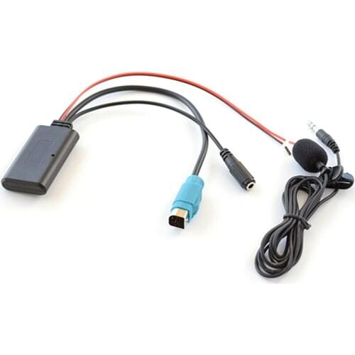 Bluetooth AUX Cable Adapter Wireless Audio Wiring Handsfree Harness for Alpine KCE-237B CDE-101 CDE-102 INA-W900 CDA-105