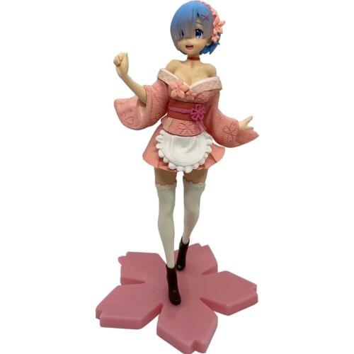 Re Life a Different World from Zero Rem Sakura kimono Ver. 23cm Anime Figure PVC Action Figure Model Collectible Toy Doll Gifts