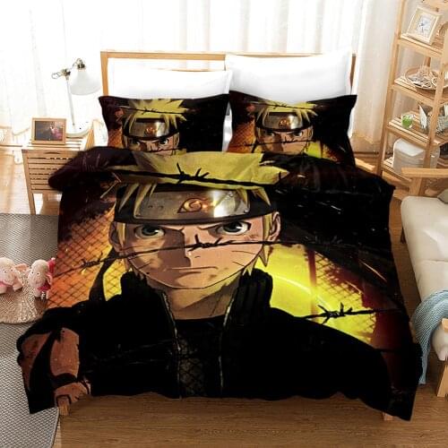 NARUTO 3-piece bedding set Uchiha Sasuke digital printing household bedding quilt cover*1 pillowcase*2 Uzumaki Naruto