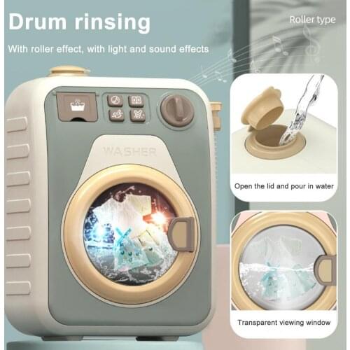 Fashion Laundry Pretend Play Intellectual Development with Music Plastic Pretend Role Play Laundry Appliance Toys for Kids