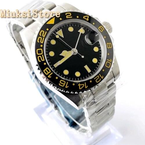 40mm Bliger Sapphire Glass Black Dial Luminous Hands GMT Date Window Automatic Mens top luxury mechanical Watch