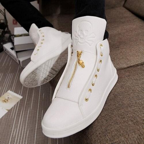 New Sales Designer Shoes Men High Quality Hip Hop Shoes Skull Mens Shoes Casual Luxury Brand Famous Leather Tops HX 926