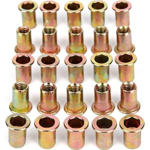25 x M6 threaded rivets threaded insert threaded galvanized steel screws set