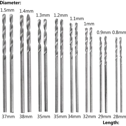 2021 New Drop Shipping 16Pcs HSS White Steel Twist Drill Bit Set 0.8-1.5mm For Electric Grinding Drills
