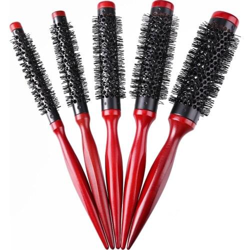8 Types Straight Twill Hair Comb Natural Boar Bristle Rolling Brush Round Barrel Blowing Curling DIY Hairdressing Styling Tool