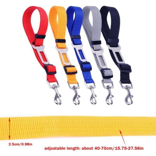 Dog Seat Belt Pet Safety Belt Dog Seat Rope Adjustable Harness Seat belt Leash Vehicle Belt Fabric Pet Traction Belt Safety Rope