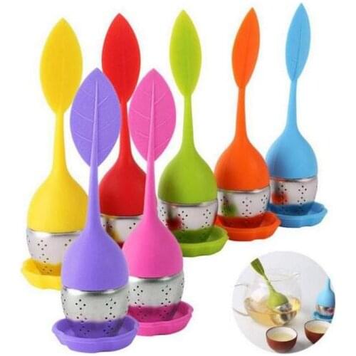 Silicon tea infuser Leaf Silicone Infuser with Food Grade make tea bag filter creative Stainless Steel Tea Strainers DHL Free Sh