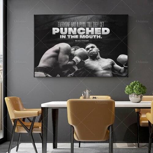 Modern Home Decor Mike Tyson Boxing Legends Canvas Painting Poster Print Wall Art Home Gym Decor Modern Art Motivational Quote