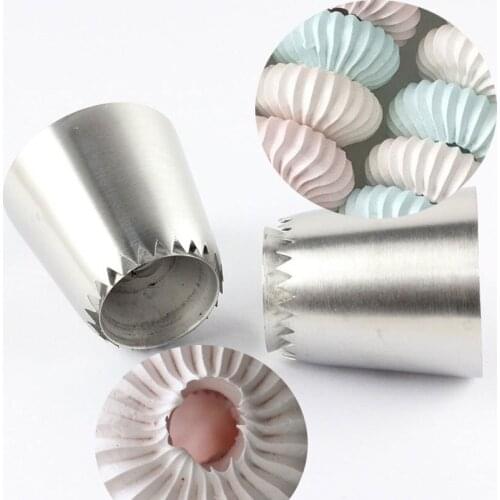 Sultan tube 2Pcs Icing Piping Stainlessl Steel Nozzles Russian Pastry Tips Cupcake Large Icing Piping Nozzles Baking