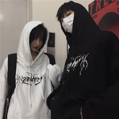 Couple Men/Women Gothic Hoodies Sweatshirt Harajuku Loose Tops Punk Men Clothing Hip Hop New Streetwear Winter Hooded Sweatshirt
