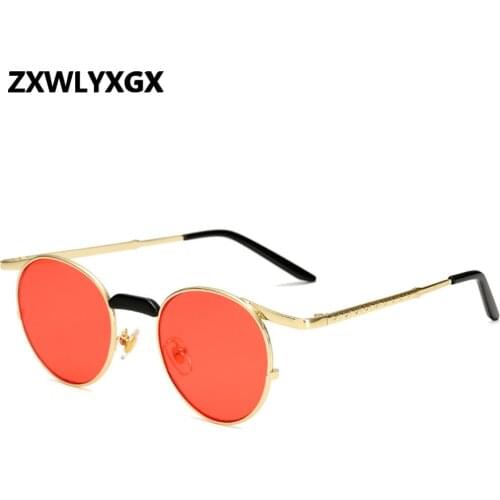 ZXWLYXGX 2020 Classic Small Frame Round Sunglasses Women/Men Brand Designer Alloy Mirror Sun Glasses Vintage Oculos UV400