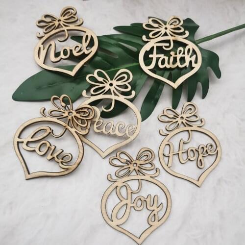 10pcs Christmas Wooden Pendants Xmas Tree Hanging Ornaments Diy Wood Crafts For Home Party New Year Gift Decorations