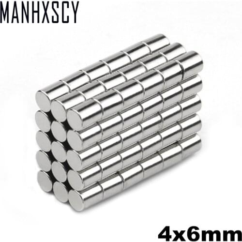 1000pcs Neodymium N35 Dia 4mm X 6mm Strong Magnets Tiny Disc NdFeB Rare Earth For Crafts Models Fridge Sticking magnet 4x6mm