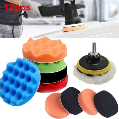 3inch Polishing Sponge Pads Buffing Waxing Foam Pad Buffer Kit for Car Polish Buffer Drill Wheel Polishing Removes Scratches