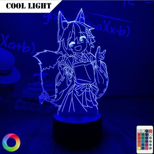 3D Lamp The Helpful Fox Senko San Figure Nightlight Color Changing Usb Battery Night Light for Girls Bedroom Decor Light Holo