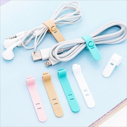 4packs Cable Winder Silicone Cable Organizer Wire Wrapped Cord Line Storage Holder for iPhone Samsung Earphone MP4 High Quality