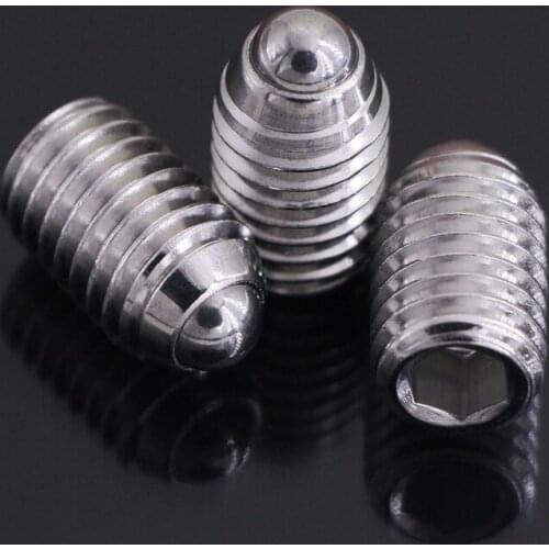 8pcs M4 stainless steel Hex Socket Spring Ball Set Screw Wave Beads Positioning Marbles Tight Spring Plunger 6mm-20mm length