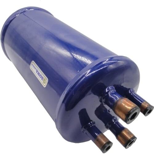 Heat exchanger accumulator compatible with HFCs, HCFCs, CFCs , aswellas with their associated oils and addititives