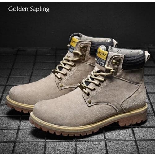 Golden Sapling Outdoor Mens Boots Classics Tactical Shoes Soft Rubber Men Boot Retro Casual Shoe Fashion Leisure Male Footwear