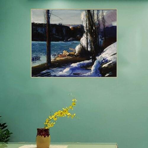 Citon George Bellows《The Palisades》Canvas Oil Painting Ash Can School Artwork Poster Picture Wall Decor Modern Home Decoration