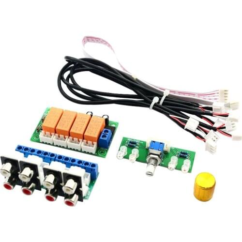 Hot-Relay 4-Way o Input Signal Selector Switching RCA o Input Selection Board Of Rotary Switching for Amplifiers