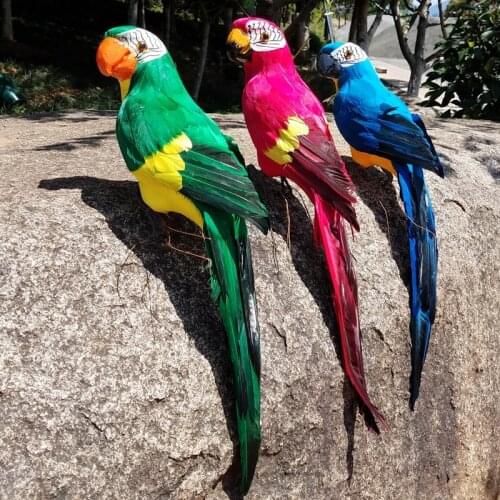 1PCS 45cm Artificial Feather Color Parrot Decoration Ornament Craft Foam Simulated Birds Home Garden Party Wedding Decor