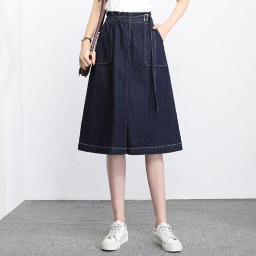 KUANGNAN Denim Skirts For Women