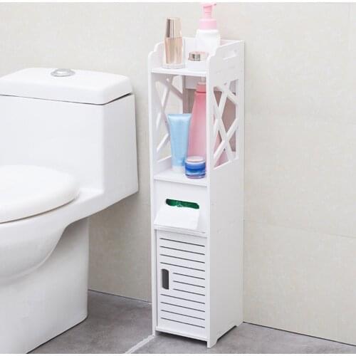 Bathroom Storage Shelves Small Corner Floor Cabinet With Doors And Shelves Thin Toilet Vanity Cabinet Narrow Bath Sink Organizer