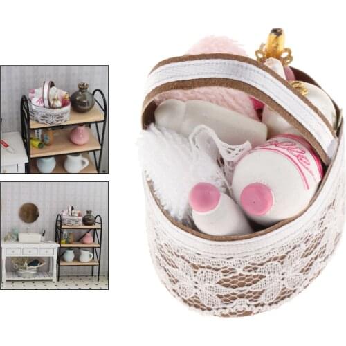 1:12 Scale Dollhouse Bathroom Furniture Miniature Kids Play Toys for Girls Boys Gifts