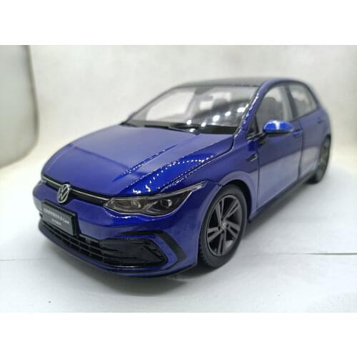 1:18 Diecast Model for VW Volkswagen Golf 8 R-Line 2021 Blue Hatchback Alloy Toy Car Miniature Collection Sports Van MK7