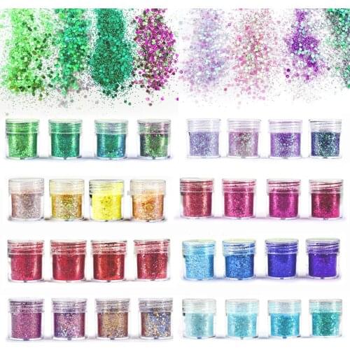 4 pcs Mermaid Scale chameleon Aurora Hexagon Glitter Bling Bling Filling for Jewelry Making Tools Uv Resin Pigment