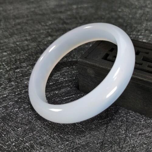 Natural Jade Bangle Women Fashion Jewellery White Jade Bracelet Temperament Jewelry Accessories Woman Fine Chalcedony Bangles