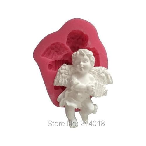 New Arrival Cute Angel Boy with Electronic Organ Shape 3D Silicone Cake Mold Fondant Cake Tools for Cupcake Moulds PRZY 001