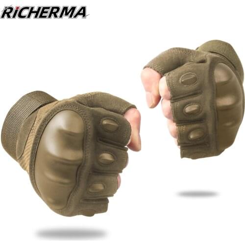 Outdoor Sports Motorcycle Gloves Women Half Finger Military Gloves Joints Hand Protection Durable Motorbike Riding Gloves Men