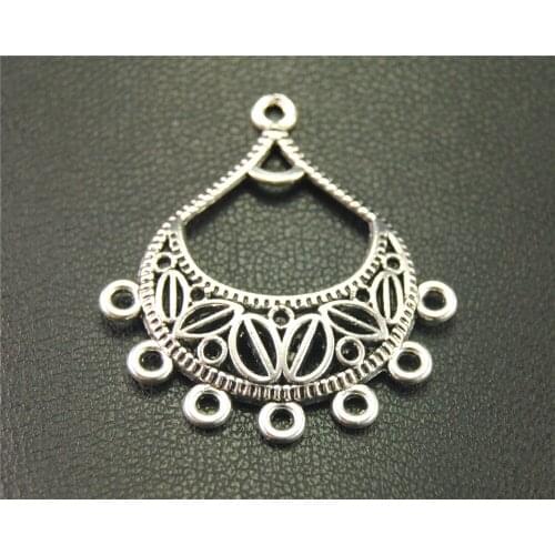 8pcs Silver Color Chandelier Charm Accessories For Jewelry Making 34x30mm A1918