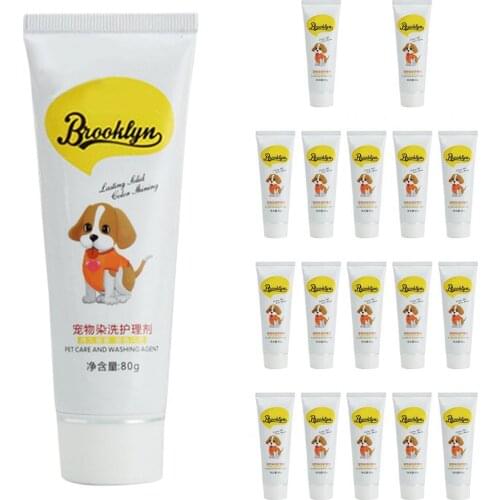 80g Semi Permanent Pet Dye Cream Dog Cat High Pigmented Colorful Dog Hair Bright Coloring Dyestuff Pigment Pet Hair Dye Styling