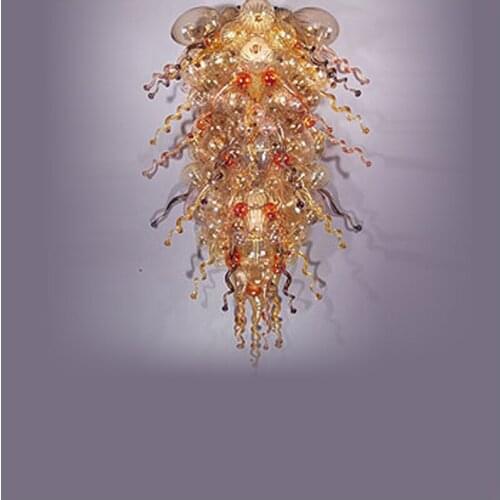 Custom Decorative Large Blown Murano Glass Modern LED Ceiling Chandelier Lightings for Hotel Decor