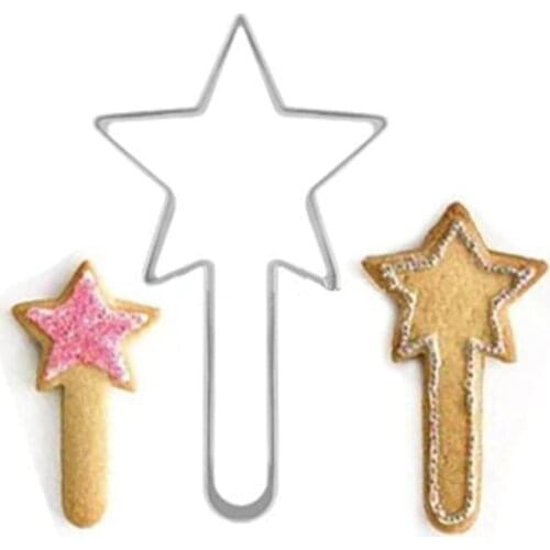 Christmas Magic Wand Cookie Cutter Stainless Steel Candy Biscuit Mold Cooking Tools Mould Cookie Cookie Stamp Gingerbread Man